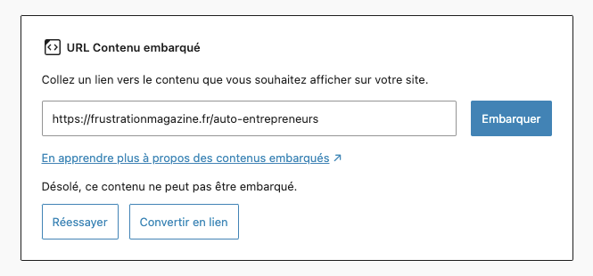 Lien interne Frustration