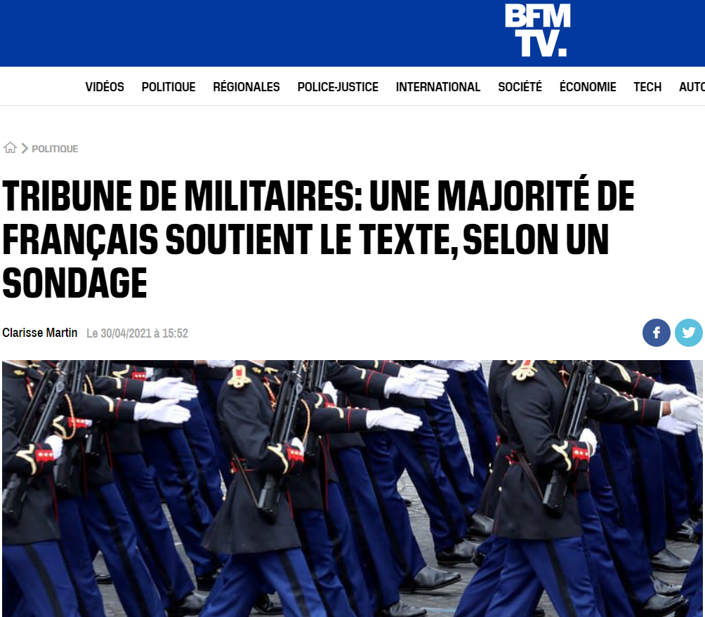 tribune de militaires sondage
