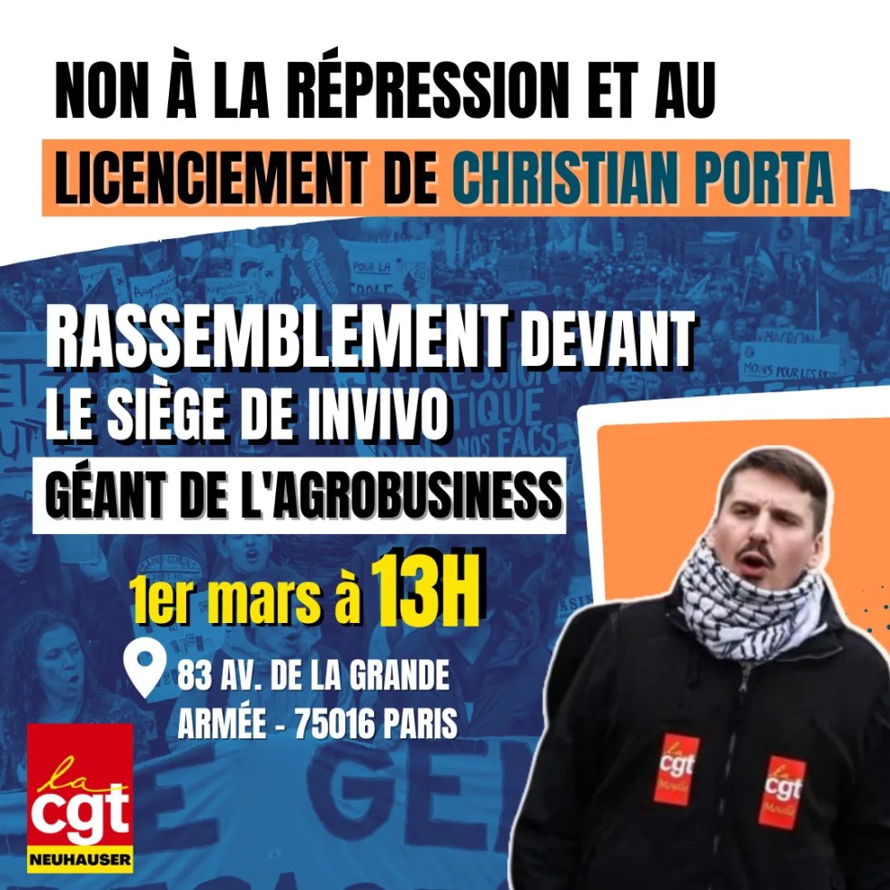 Christian Porta, affiche de soutien